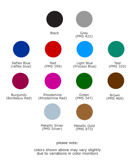 Thermography Ink Colors