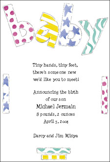 birth announcements, baby shower invitations
