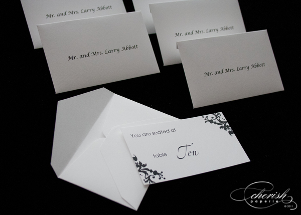 escort cards, escort card with envelope