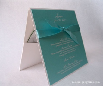 Menu for receptions, Tiffany Blue, Menu, CD Favor